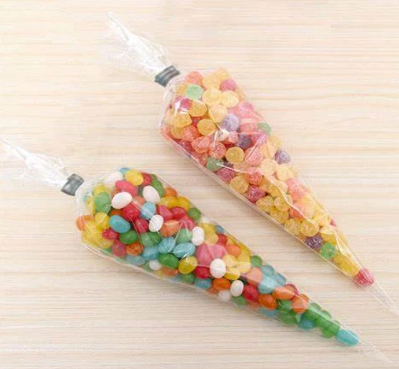 שקית אריזה מפלסטיק בצורת קונוס מחיר הנחה