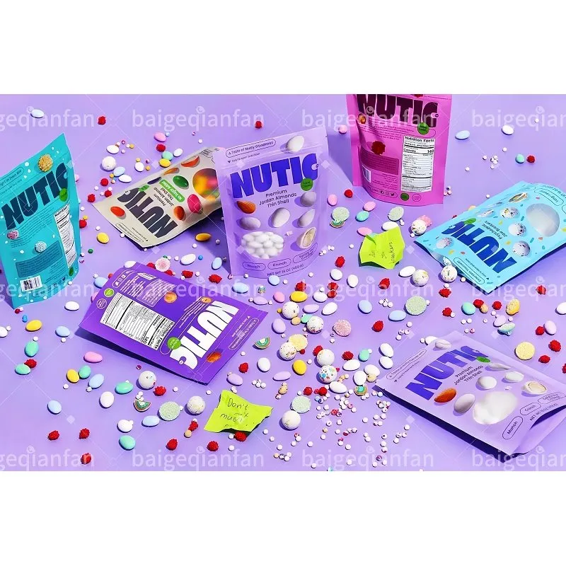 נייר כסף למינציה פלסטיק ניתנים לסגירה חוזרת שקיות רוכסן יציאה מוצרי מאכל אריזות ממתקים מוגנים נגד ריח 3.5 גרם שקיות מיילר בהדפסה אישית